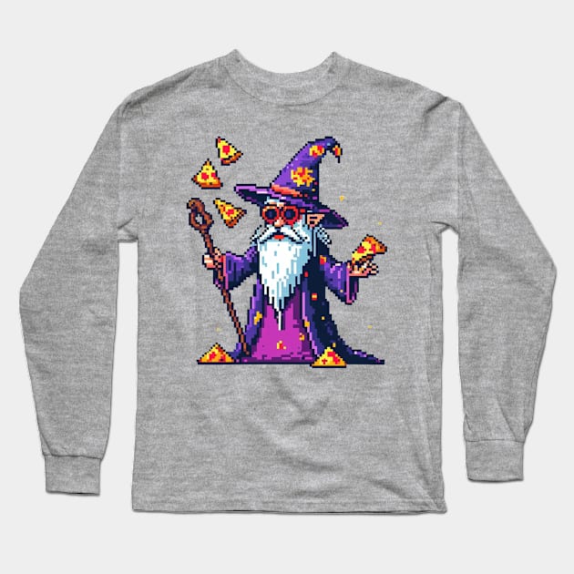 Pizza Wizard Long Sleeve T-Shirt by PXLART